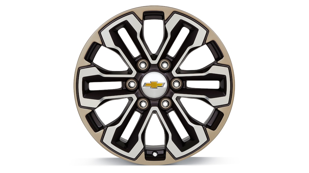Rin en aluminio de 18 pulgadas en grafito satinado con detalles en dorado para tu camioneta, Chevrolet Silverado 2025